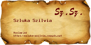 Szluka Szilvia névjegykártya