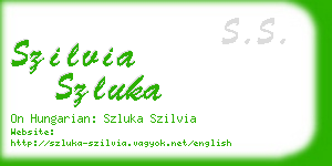 szilvia szluka business card